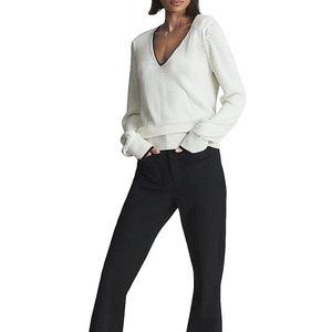 Reiss Talia Off White V Neck Sweater NWOT Size S